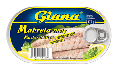 Makrela filety v rostlinném oleji 170g 